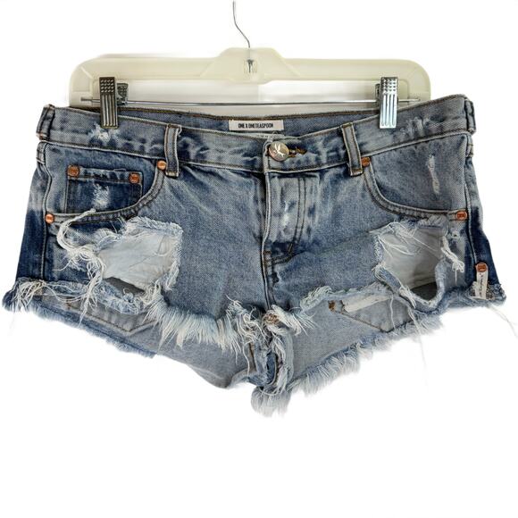 One Teaspoon One X Women's Distressed Shortie Shorts Size 28 - Picture 1 of 7